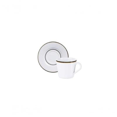 Conjunto Xícara E Pires De Chá Tramontina Sienna 185ml 2 Peças Em Porcelana Decorada
