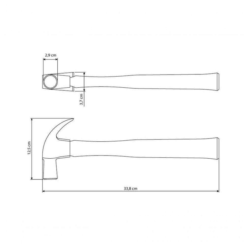 Martelo De Unha Tramontina Master Basic 29mm Com Cabo Em Madeira Envernizada - 3