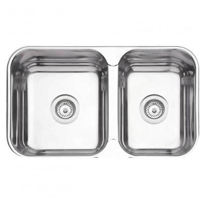 Cuba Dupla De Embutir-sobrepor Tramontina Isis 2c 34-28 Bs Em Inox Polido 69x40cm