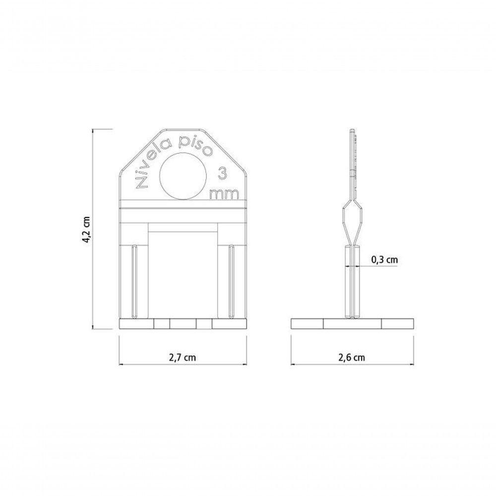 Base Espaçadora Plástica Tramontina Estreita Eco 3mm Saco Com 100 Unidades - 3