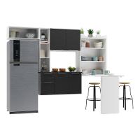 Cozinha Compacta Com Mesa Dobrável Multimóveis Branca/Preta - 5