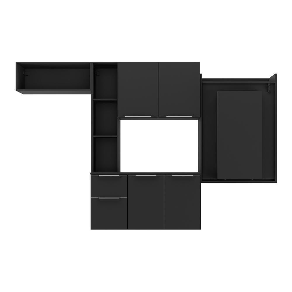 Cozinha Compacta Com Mesa Dobrável Sofia Multimóveis Preta - 4