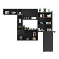 Cozinha Compacta Com Mesa Dobrável Sofia Multimóveis Preta - 5