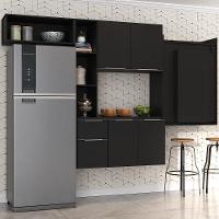 Cozinha Compacta Com Mesa Dobrável Sofia Multimóveis Preta - 3