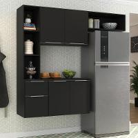 Cozinha Compacta Com Armário e Balcão Multimóveis Preta - 1