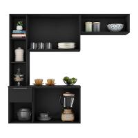 Cozinha Compacta Com Armário e Balcão Multimóveis Preta - 5