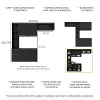 Cozinha Compacta Com Armário e Balcão Multimóveis Preta - 7