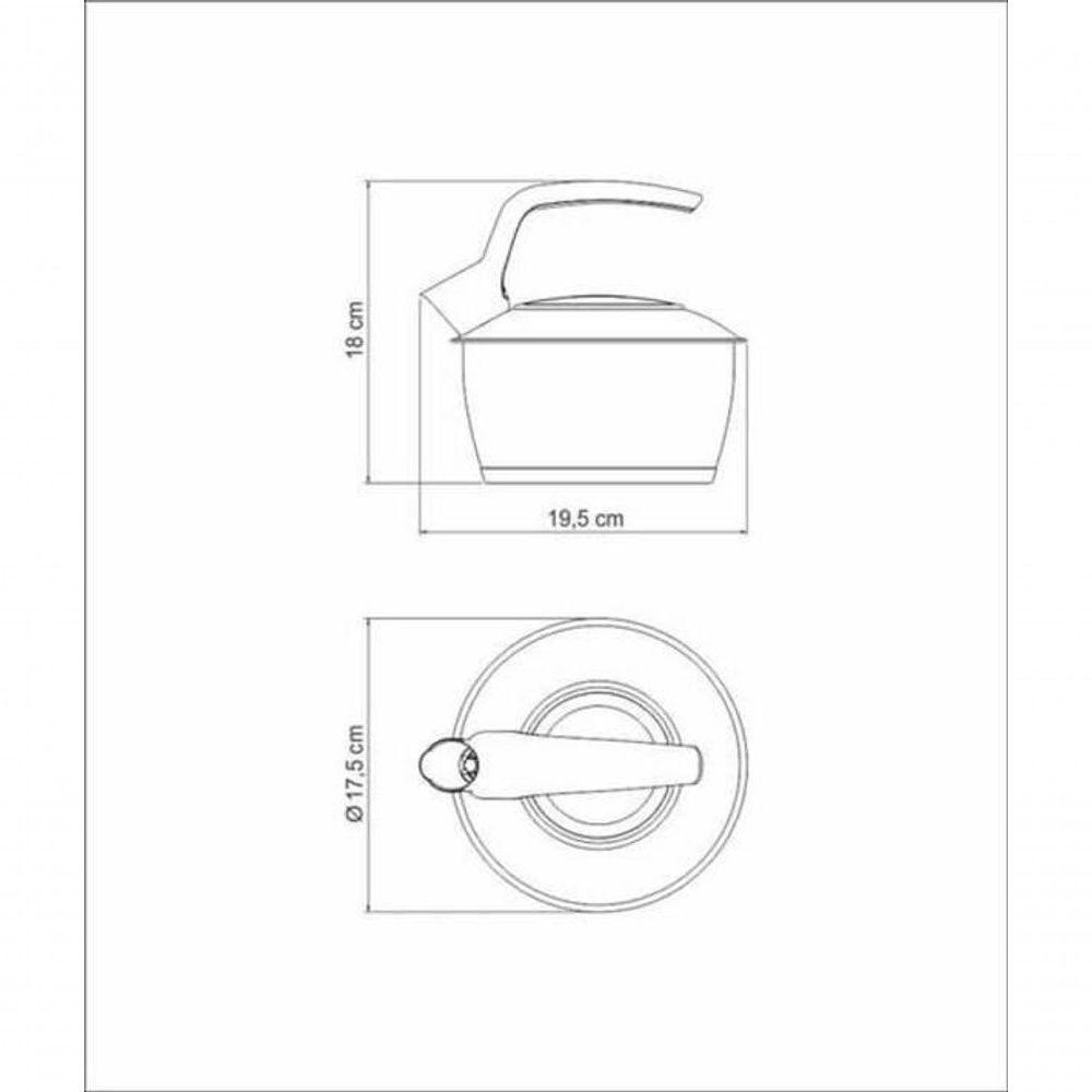 Chaleira Tramontina 1,5 Litros Em Aço Inox Com Cabo Preto - 4