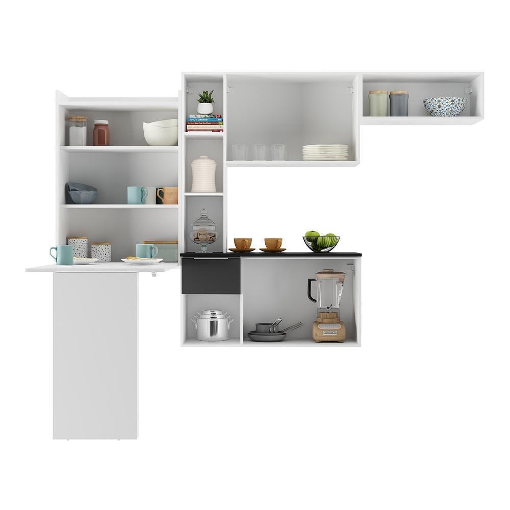Cozinha Compacta Com Mesa Dobrável Multimóveis Branca/preta - 5