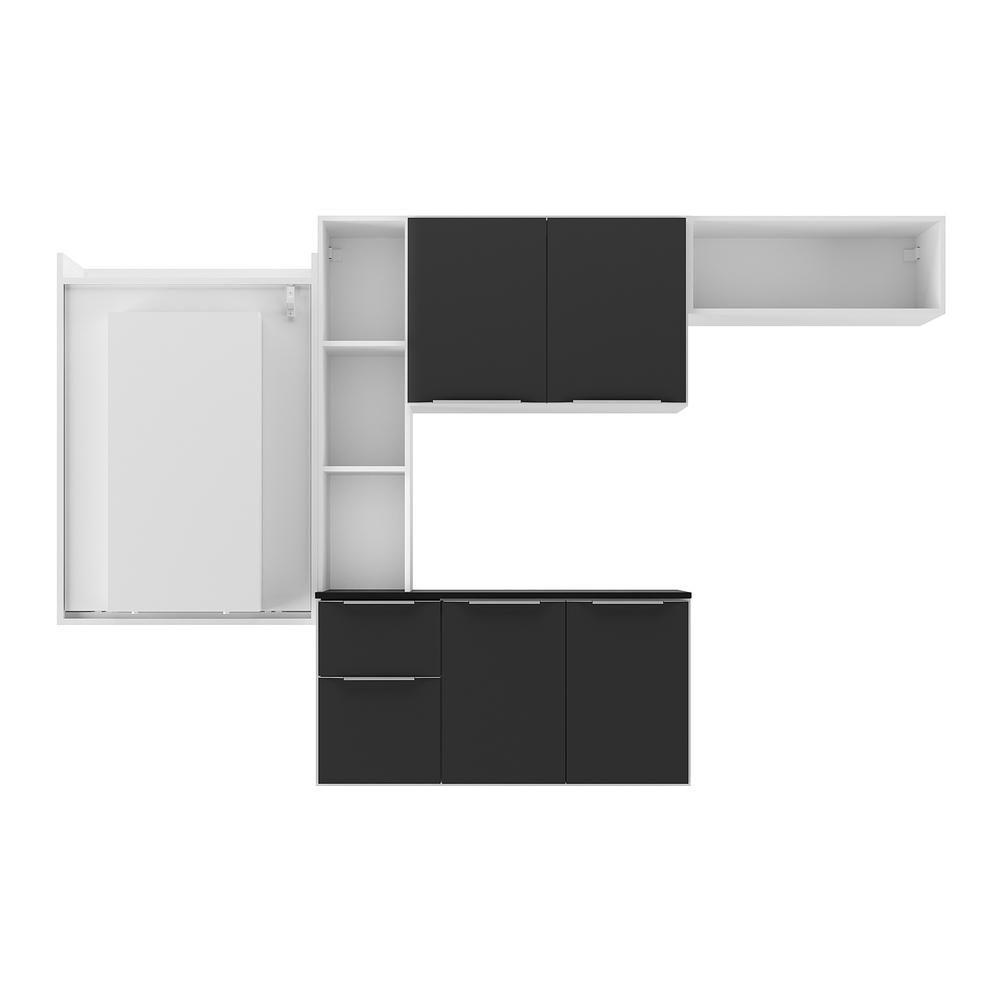 Cozinha Compacta Com Mesa Dobrável Multimóveis Branca/preta - 8