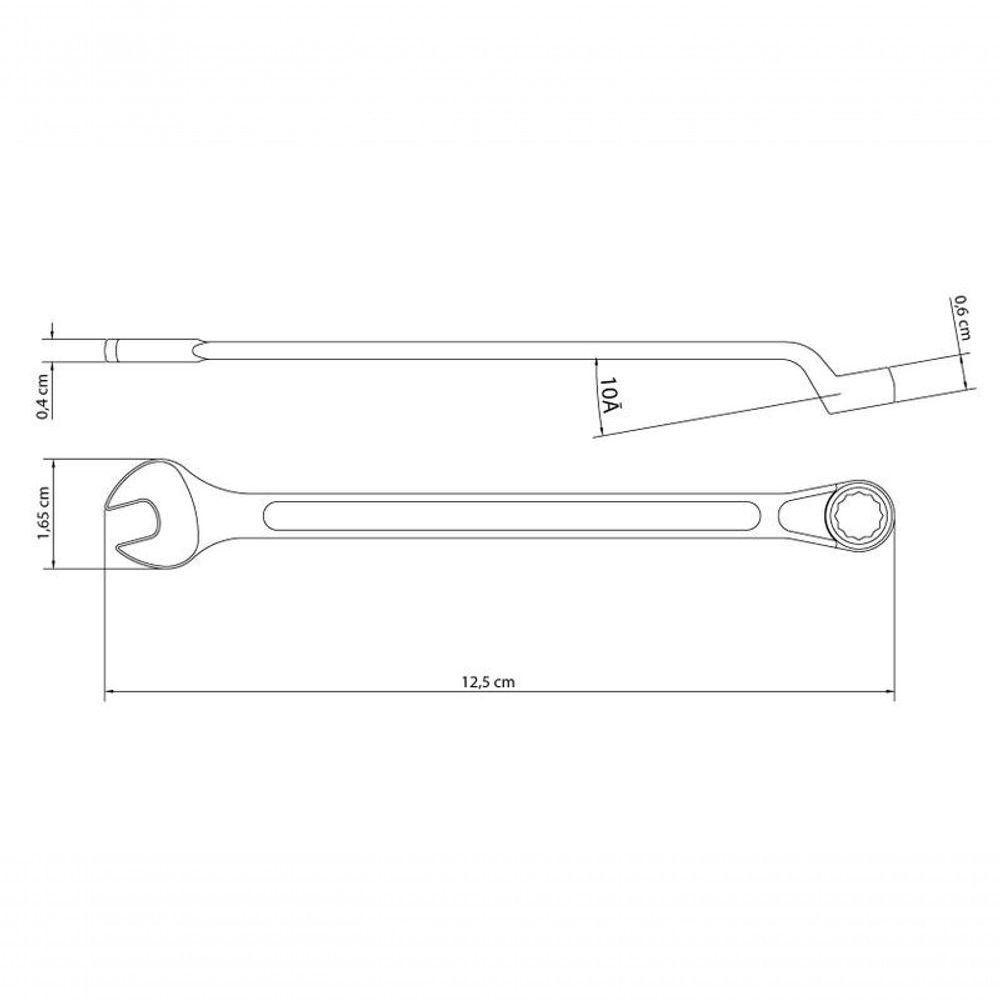 Chave Combinada 6mm Tramontina Master Com Pescoço Corpo Forjado Em Aço Especial Cromado - 3