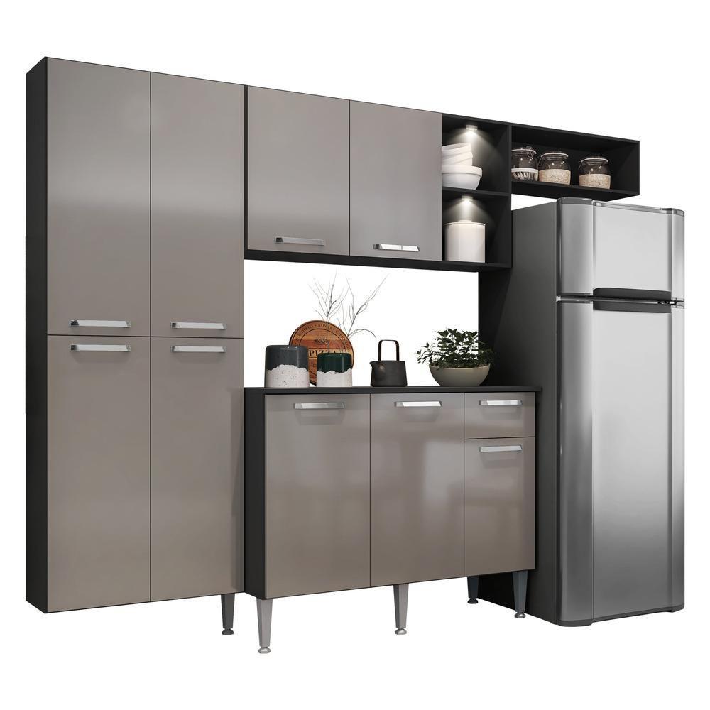 Cozinha Compacta com Armário e Balcão com Tampo Preta - 5