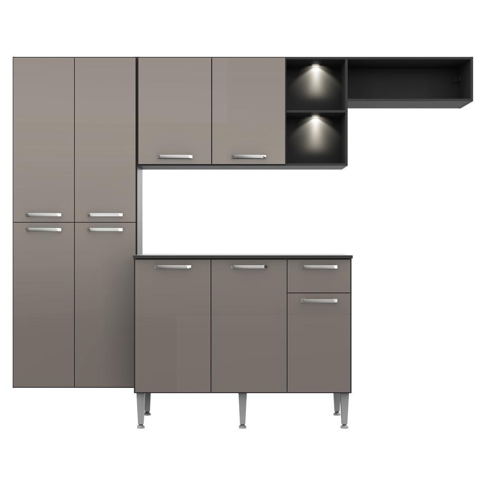 Cozinha Compacta com Armário e Balcão com Tampo Preta - 6