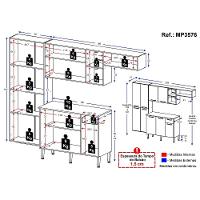 Cozinha Compacta com Armário e Balcão com Tampo Preta