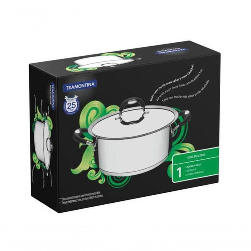Caçarola Rasa Tramontina Duo Silicone 24cm Em Aço Inox - 5