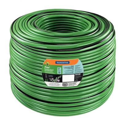 Mangueira Flex Para Jardim Tramontina Em Pvc Verde Com Faixa Preta 4 Camadas 300m