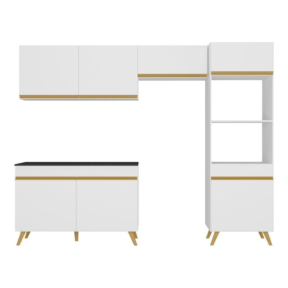 Cozinha Compacta 4 Peças Com Armário E Balcão Branca - 2