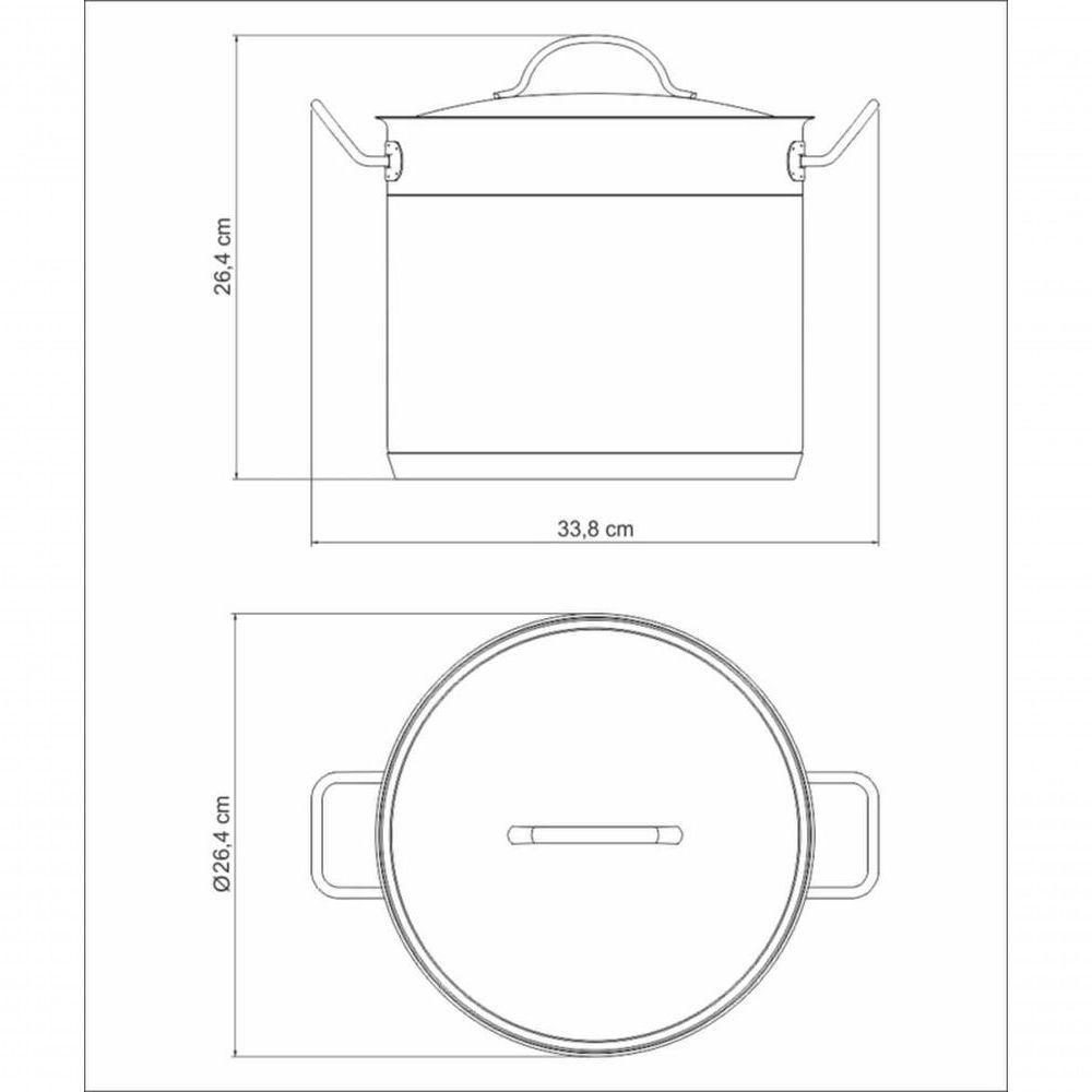 Caldeirão Tramontina Professional Aço Inox Com Tampa 24cm - 4