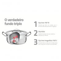 Caldeirão Tramontina Professional Aço Inox Com Tampa 24cm - 5