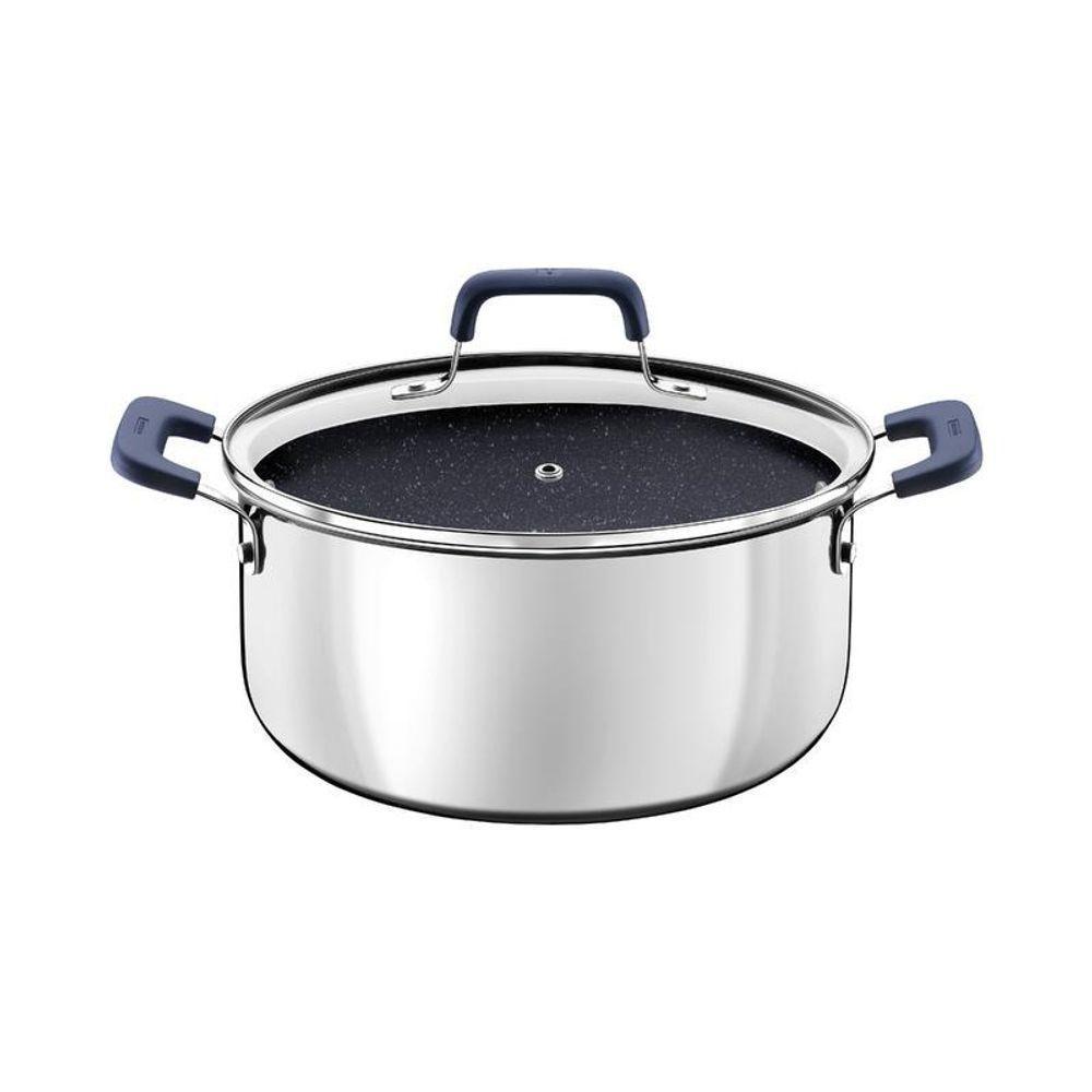 Caçarola Tramontina Romagna Aço Inox E Alumínio 24cm Com Revestimento Cerâmico Black Stone - 1