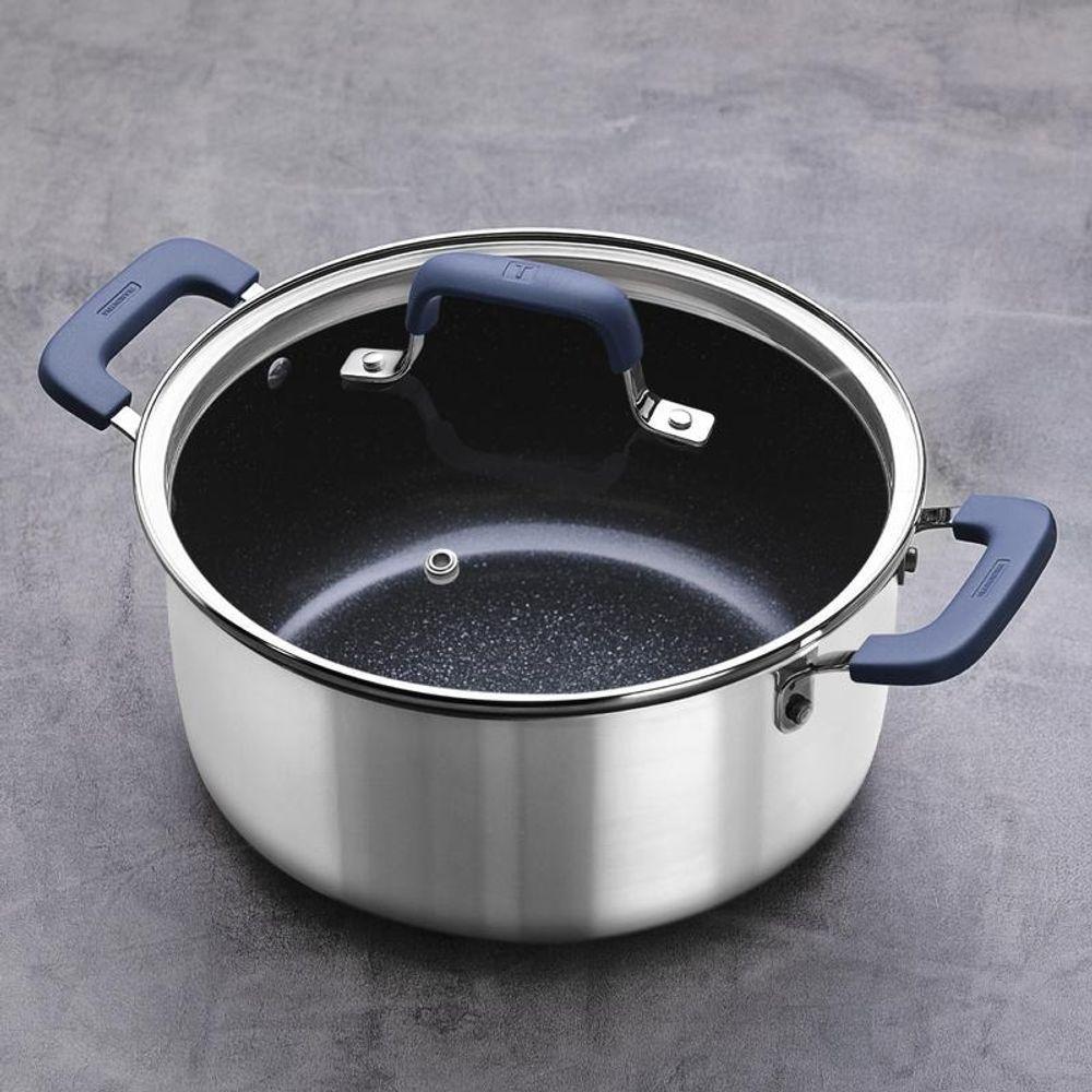 Caçarola Tramontina Romagna Aço Inox E Alumínio 24cm Com Revestimento Cerâmico Black Stone - 2