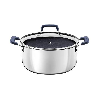Caçarola Tramontina Romagna Aço Inox E Alumínio 24cm Com Revestimento Cerâmico Black Stone