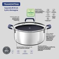 Caçarola Tramontina Romagna Aço Inox E Alumínio 24cm Com Revestimento Cerâmico Black Stone - 3