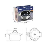 Caçarola Tramontina Romagna Aço Inox E Alumínio 24cm Com Revestimento Cerâmico Black Stone