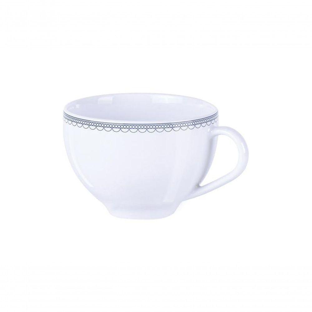 Conjunto Xícara E Pires De Chá Tramontina Azzura 250ml 2 Peças Em Porcelana Decorada - 3