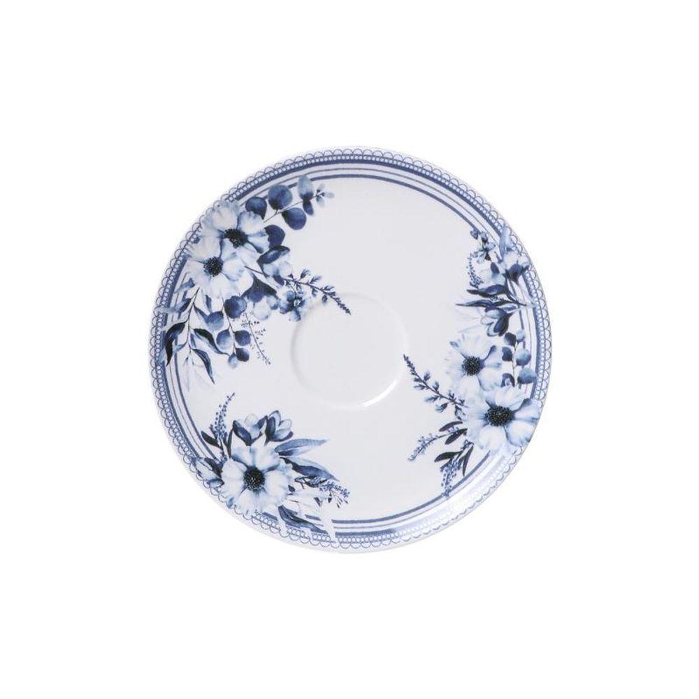 Conjunto Xícara E Pires De Chá Tramontina Azzura 250ml 2 Peças Em Porcelana Decorada - 4