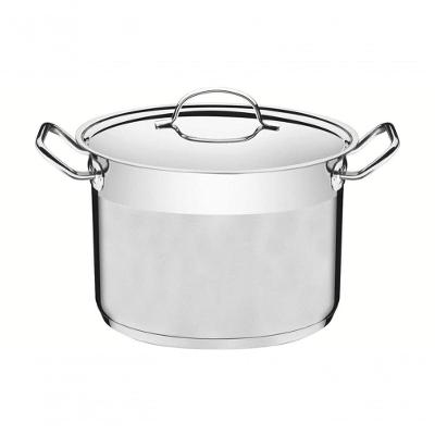 Caldeirão Tramontina Professional 28cm Em Aço Inox Com Tampa Plana Detalhe Satinado