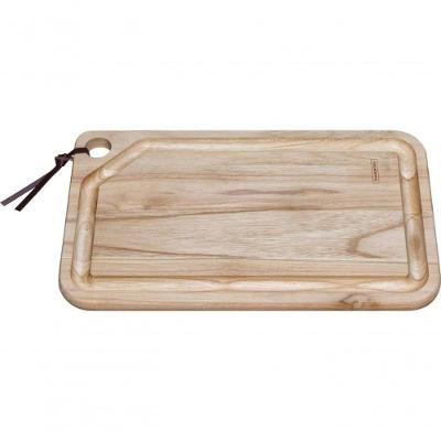Tábua Para Churrasco Tramontina Retangular Em Madeira Teca Natural 49 X 28 Cm