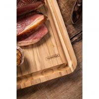 Tábua Para Churrasco Tramontina Retangular Em Madeira Teca Natural 49 X 28 Cm