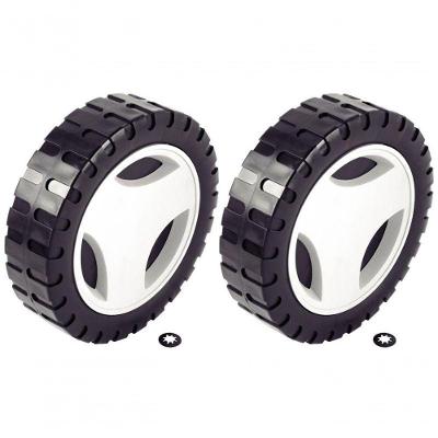 Par De Rodas Plásticas Grandes E Calotas Para Cortador De Grama Tramontina Ce35p ø 170mm