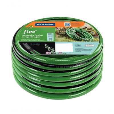 Mangueira Flex Para Jardim Tramontina Em Pvc Verde Com Faixa Preta 4 Camadas 50m