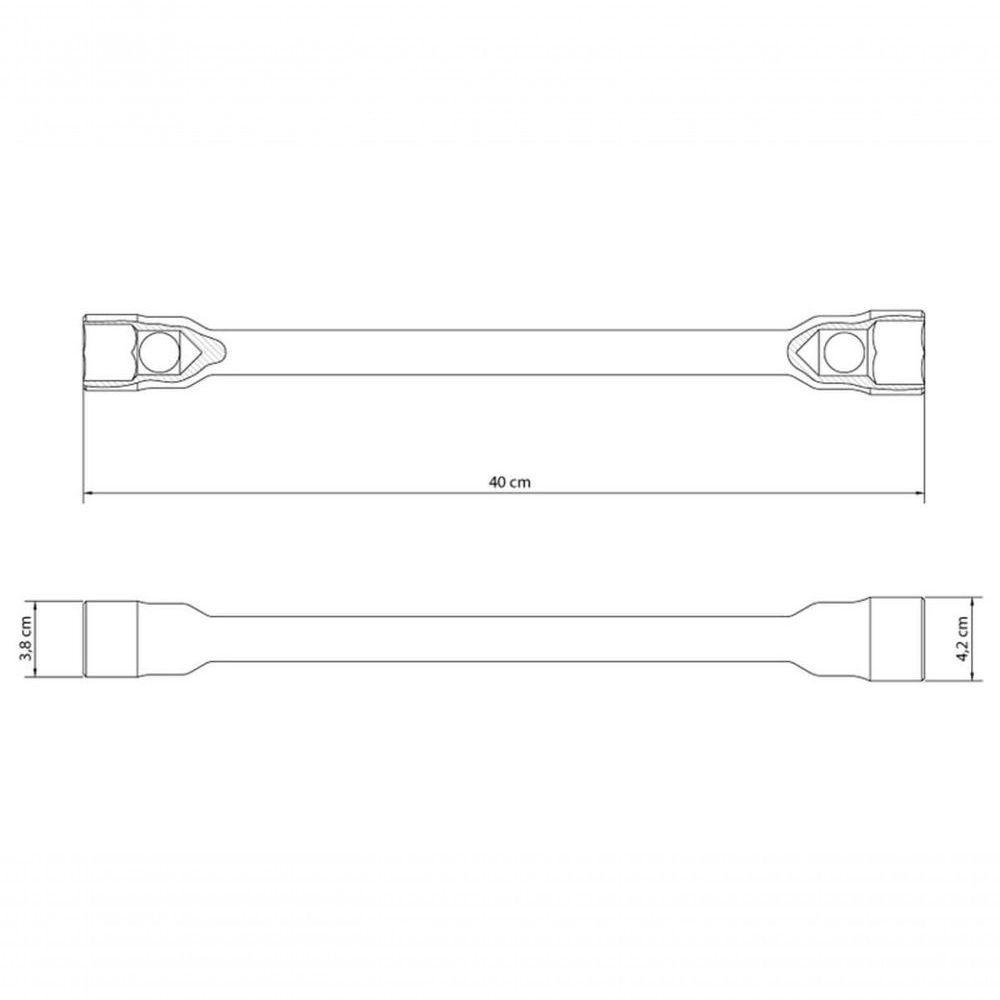 Chave De Roda Tramontina 24x27 Mm Master Aço Cromado Com Furo Para Manípulo E Corpo Forjado - 2
