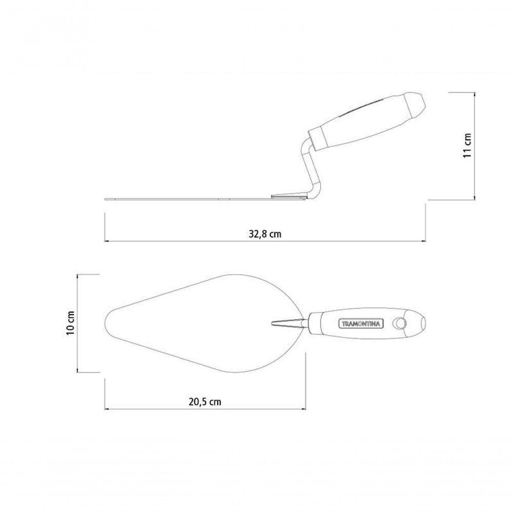 Colher De Pedreiro Tramontina Em Aço Com Cabo De Madeira 8 - 3