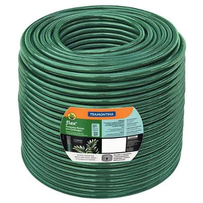 Mangueira Flex 3-4" Tramontina Em Pvc Verde 3 Camadas 100m