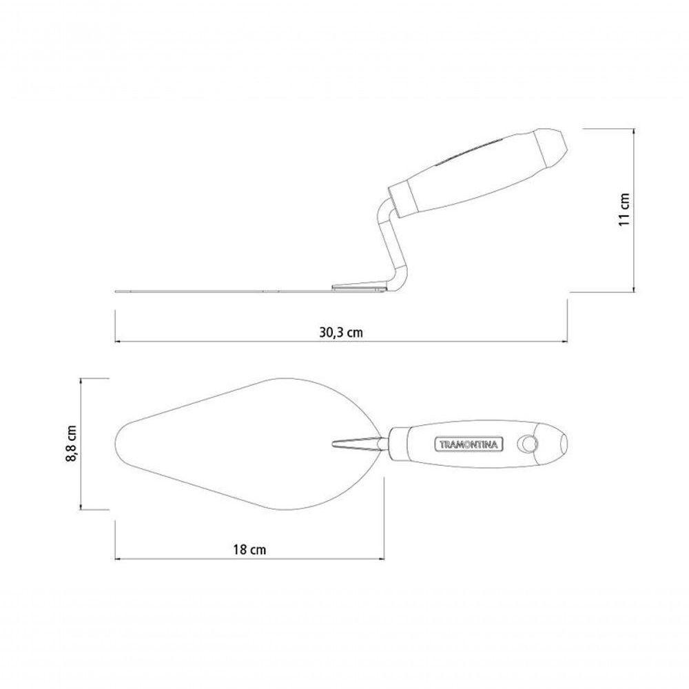 Colher De Pedreiro Tramontina Em Aço Com Cabo De Madeira 7 - 3