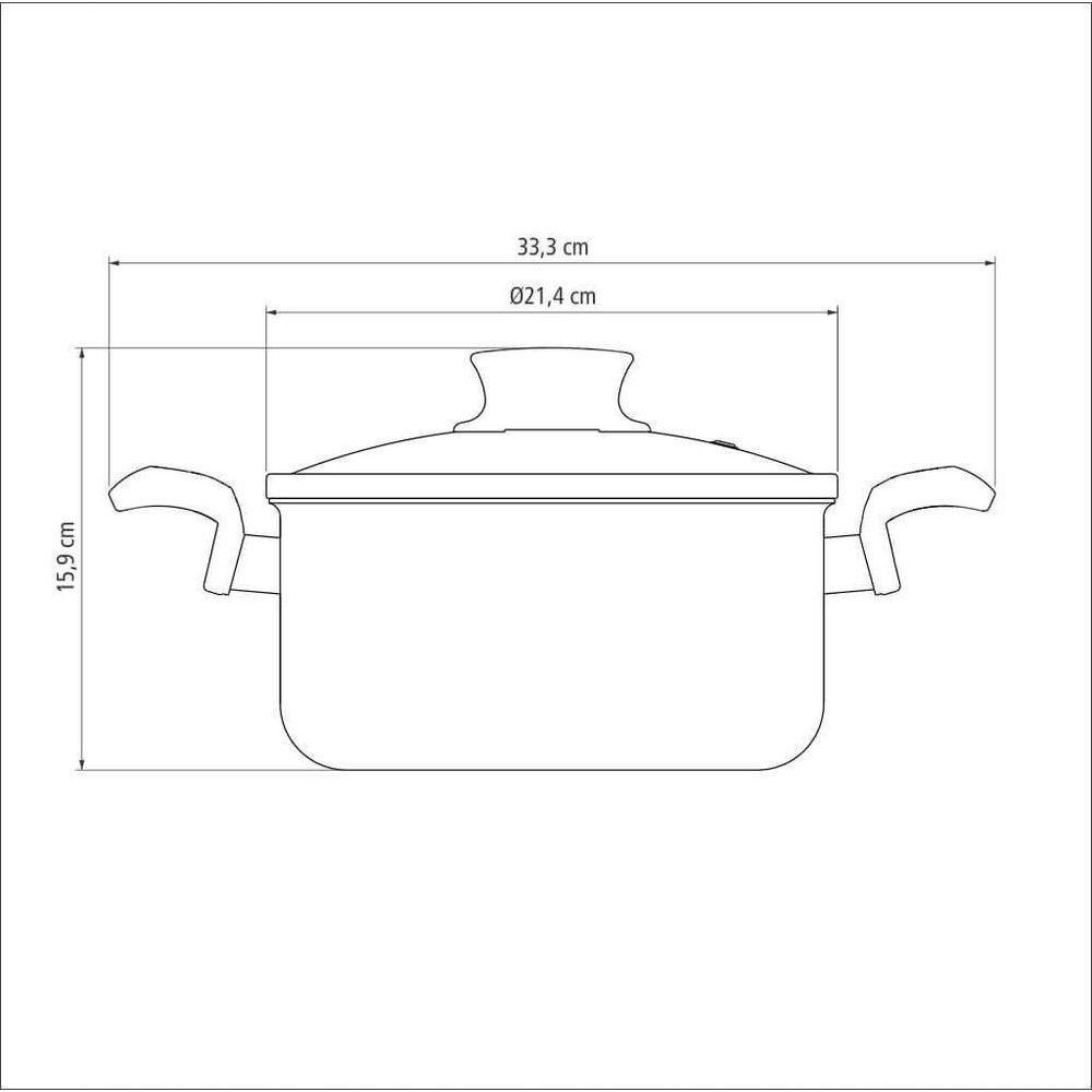 Caçarola Tramontina Paris 20cm Em Alumínio Com Revestimento Antiaderente Com Tampa De Vidro Vermelha - 2