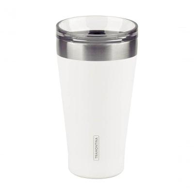 Copo Térmico Branco Em Aço Inox Tramontina Exata Com Tampa 550ml
