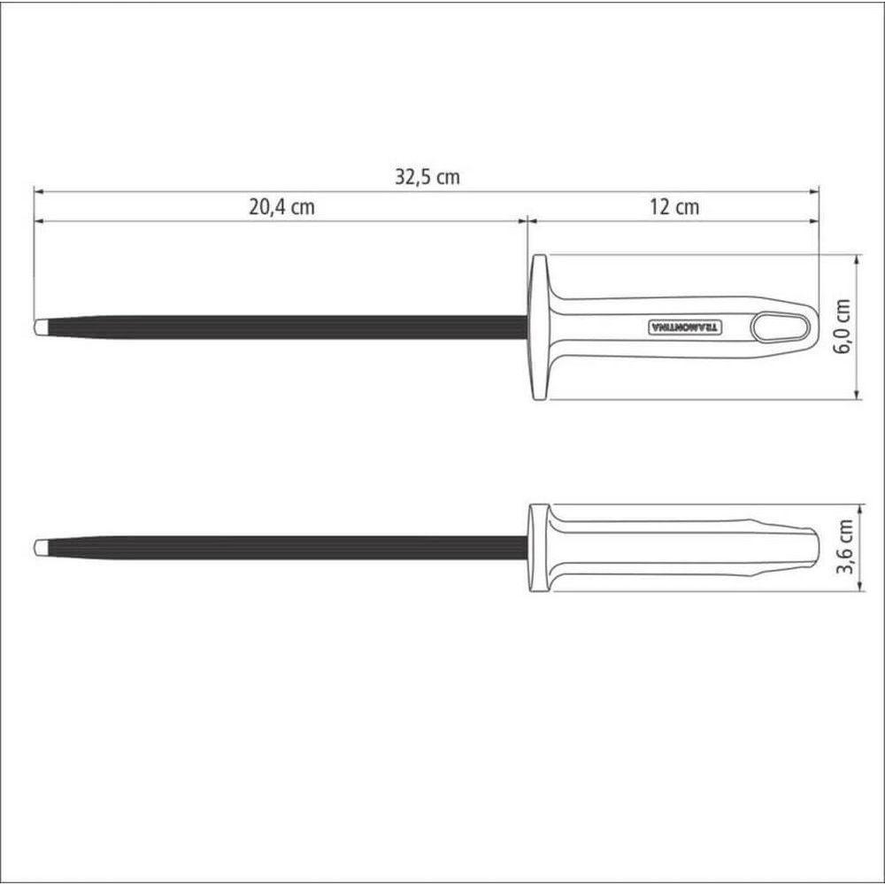Chaira Estriada Tramontina Ultracorte Com Haste Em Aço Carbono E Cabo De Polipropileno Preto 8" - 2