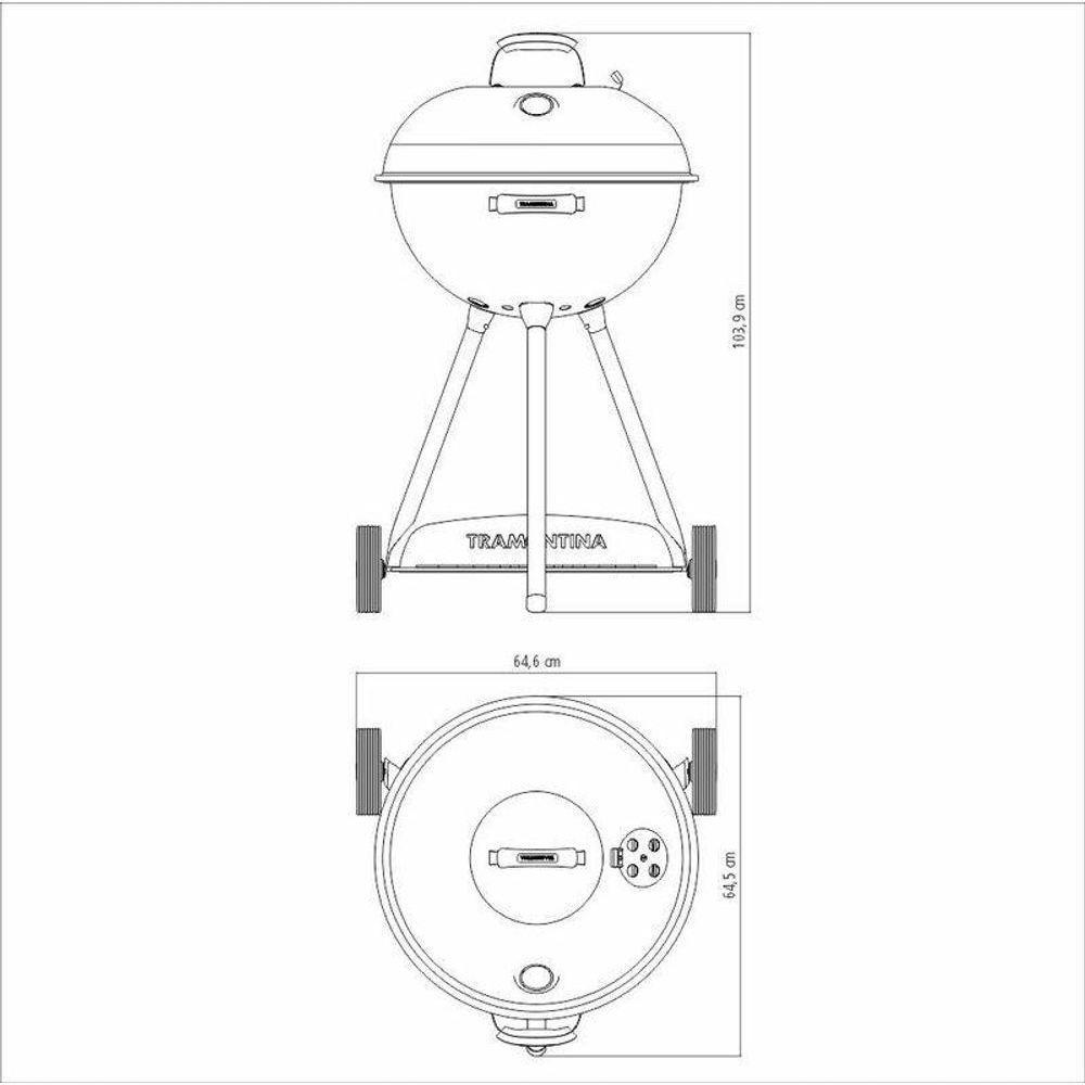 Churrasqueira A Carvão Tramontina Tcp-560l Aço Esmaltado Com Grelha E Utensílios - 4