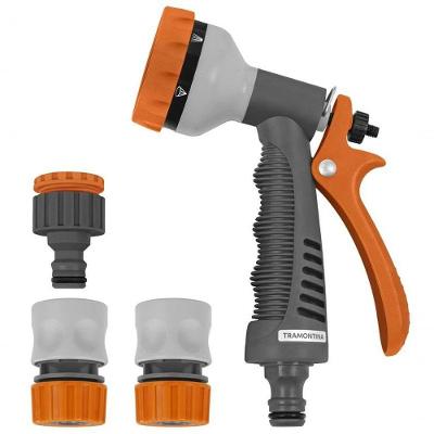 Conjunto Irrigação Tramontina Com Engates Rápidos E Hidropistola 4 Peças