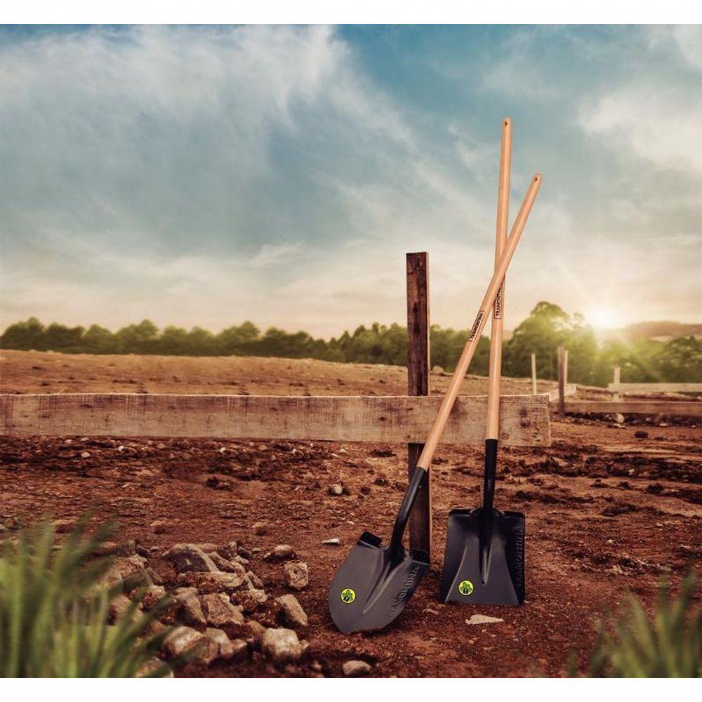 Pá Quadrada Tramontina Em Aço Com Cabo De Madeira 120cm - 2