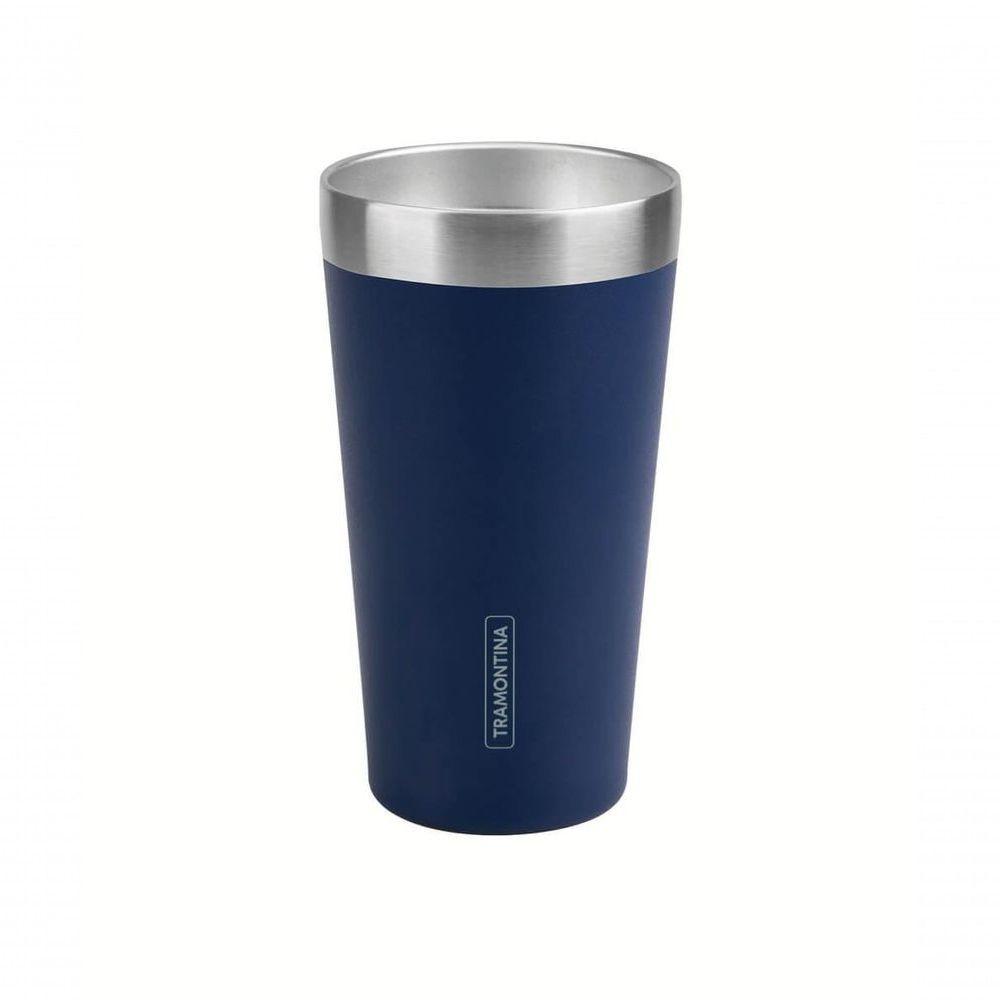 Copo Térmico Azul Em Aço Inox Tramontina Exata Sem Tampa 420ml - 1