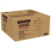 Churrasqueira A Carvão Tramontina Tcp-450l Com Tampa E Utensílios Em Inox
