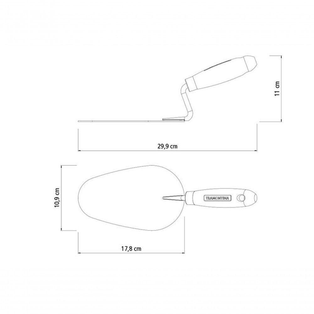 Colher De Pedreiro Redonda Tramontina 7 Em Aço Cabo De Madeira - 3