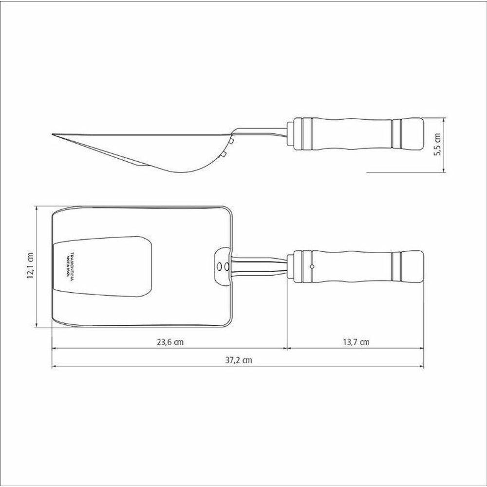Pá Para Cinzas Tramontina Churrasco 37cm Aço Inox E Cabo De Madeira - 2