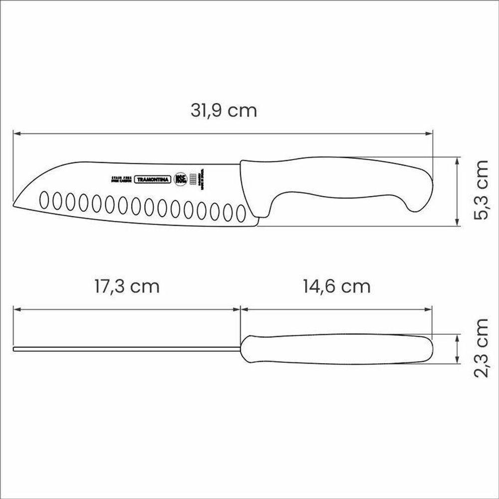 Faca Para Fatiar E Picar Tramontina Profissional Com Lâmina Em Aço Inox E Cabo De Polipropileno Branco 7 - 2